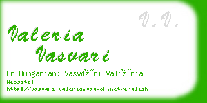 valeria vasvari business card